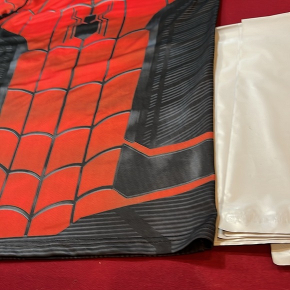 SPIDER-MAN red black COMPRESSION SHIRT polyester spandex super hero men L Tshirt - Picture 5 of 8